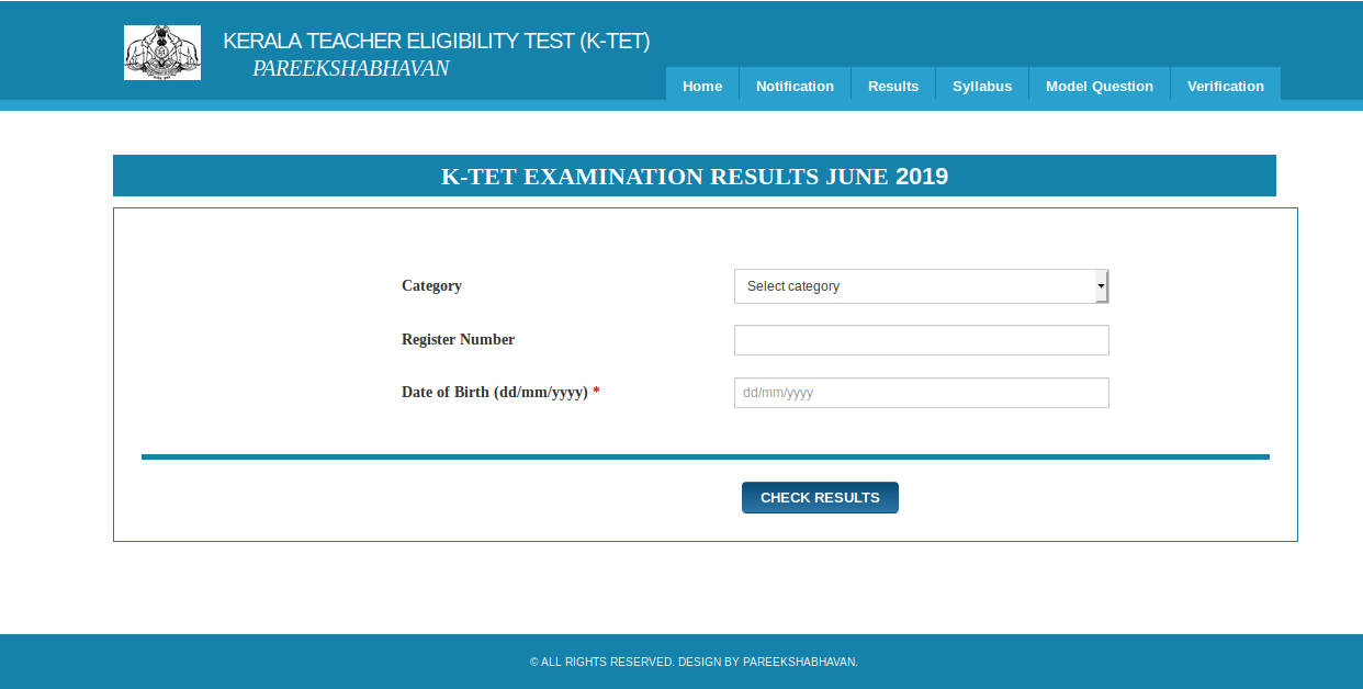 KTET Result 2019 Published (KTET June Exam Result) – Pareekshabhavan