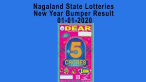 Nagaland New Year Bumper Lottery Result 01-01-2020
