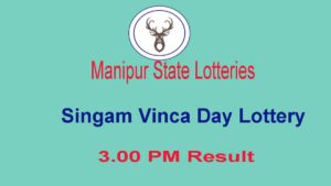 Manipur State Lottery Singam 3 PM Result