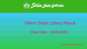Lottery Samabd 11.55 AM Sikkim State Lottery Result 18.06.2020