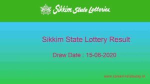Lottery Sambad (11.55 AM) Result 15.06.2020 - Sikkim Lottery