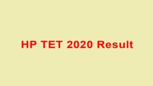 HP TET 2020 Result Declared