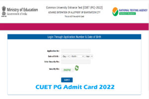 CUET PG Admit Card 2022 Direct Link (Soon) Download @ www.cuet.nta.nic.in