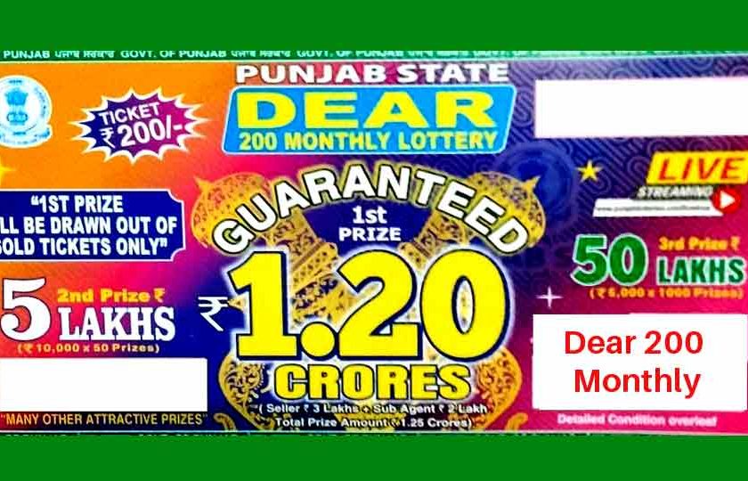Punjab Dear 200 Monthly Lottery Result 27.8.2022 Live Result @ 6 PM