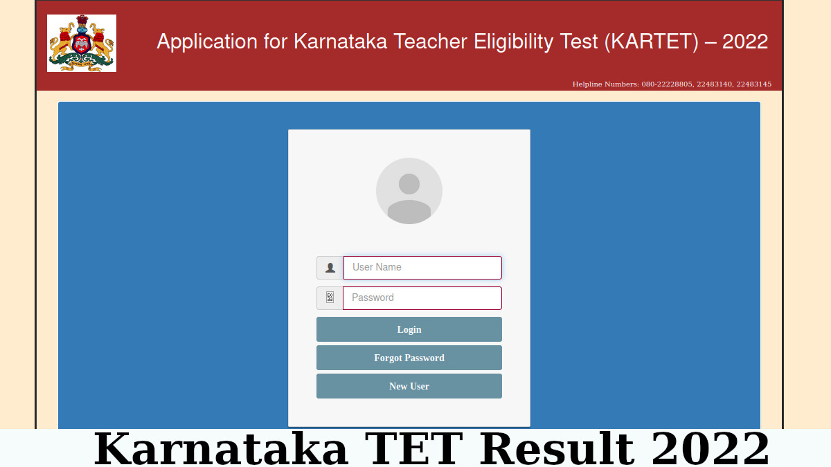 Karnataka TET (KARTET) Result 2022 Released @ www.schooleducation.kar.nic.in